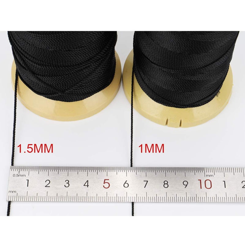 McFanBe 656 Feet Twisted Nylon Line Twine String Cord for Gardening Marking DIY Projects Crafting Masonry (Black, 1mm-656 feet) - Image 4